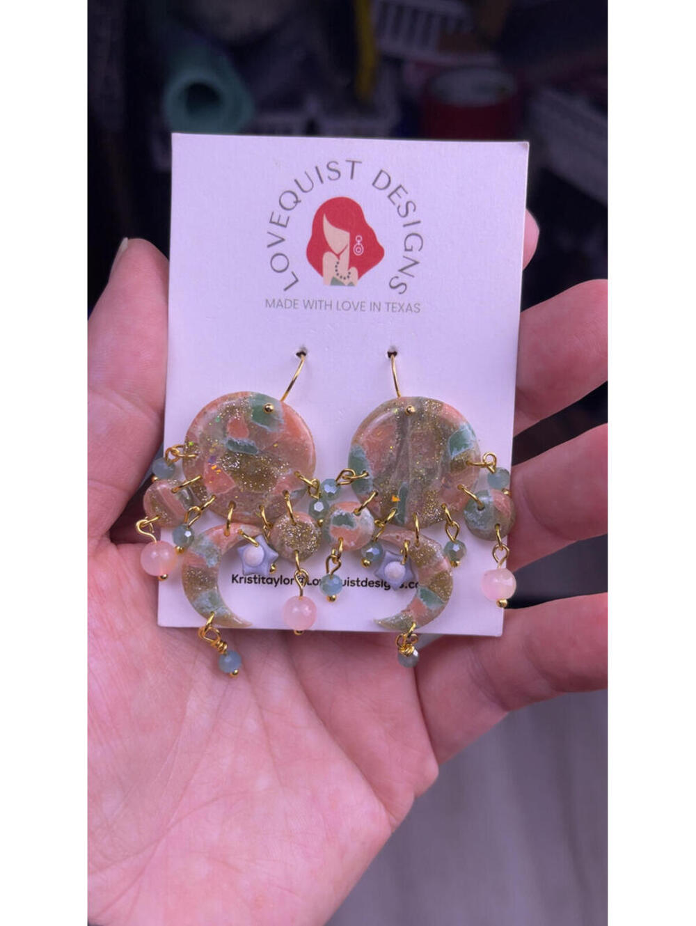 The Madeleine Dangle in Fresh Peach